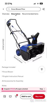 Nová elektrická snehová fréza 2400W – silná, ľahká - 7