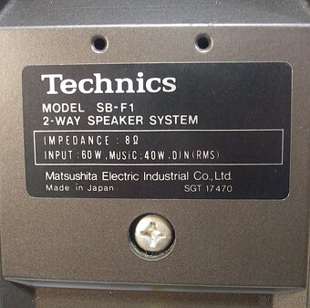 VZACNE 60W iba 21cm vysoke repro TECHNICS SB-F1, Japan, AB13 - 7