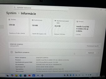 Dell/Windows 11/32GB RAM/250GB SSD disk/nová batéria/v cene - 7