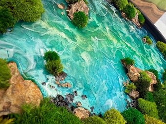 Machový obraz s epoxidom 48cm priemer - 7