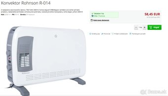 Teplovzdušný konvektor Rohnson R-014 - 7