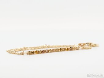Náramok z 14ct zlata zdobený 15ks prírodnými Fancy diamantmi - 7