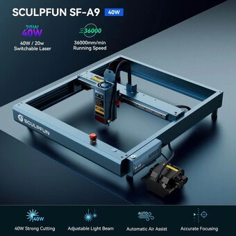 SCULPFUN SF-A9 40W Laserový gravírovací stroj - 7