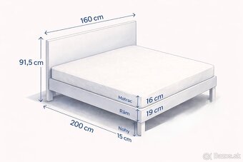 Ikea manželská posteľ s matracom 160x200 - 7