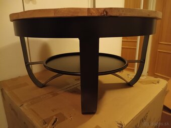 Konferenčný stolík kov - drevo 60 cm - 7