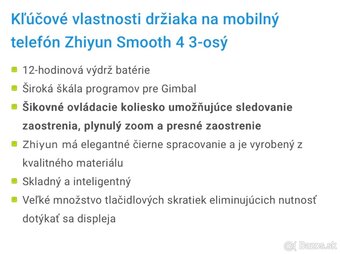 3 osý gimbal Zhiun Smooth 4 - 7