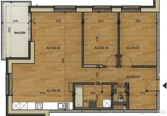 NOVOSTAVBA - VILADOM - 3-izbový byt s 9 m2 balkónom - 7