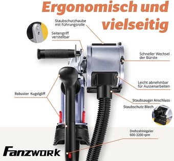 Nová 25 FANZWORK V2 1500 W Satinačná valcová brúska - 7