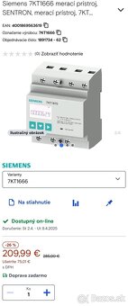 Predám merací prístroj Siemens Sentron PAC1600 (7KT1666) - 7