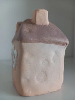 Sada 3ks ručne robené keramické domčeky na sviečku - 7