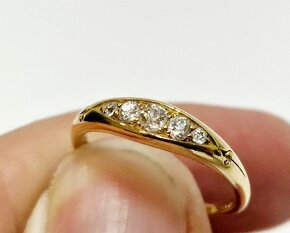 18k zlatý diamantový prsteň 0,42ct - 7