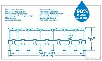 Veľký Bazén 4.88 x 1.22 m Bestway Steel Pro MAX - Šedý - 7