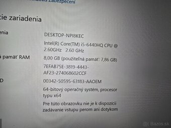 Lenovo T460 plnefunkcne s 8gb ram 256gb ssd diskom a i5 proc - 7