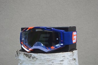 SHOT prilba okuliare modro oranžová mx atv enduro - 7