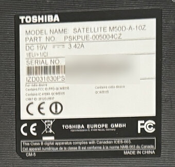 Predám notebook Toshiba Satellite M50D-A10Z - 7