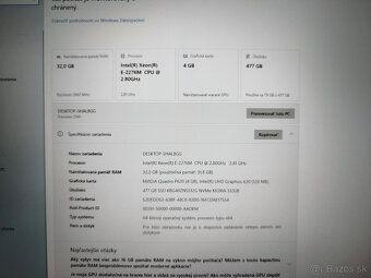 workstation Dell 3541 - Xeon 6-core, 32GB RAM, SSD, Quadro - 7