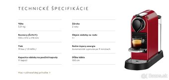 NA predaj nový zabaleny kavovar NESPRESSO CITIZ - 7