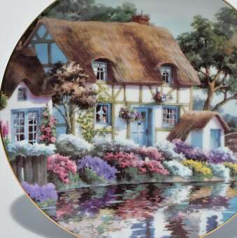Zberateľské porcelánové taniere - chalúpka - 7