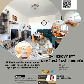 ZNÍŽENÁ CENA Útulný 3+1 byt s pozemkom v tichej časti Nemšo - 7