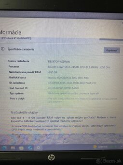 HP ProBook 4530S i5-2450M,4GB,HD7400M,500GBSATA - 7