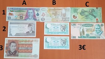 Bankovky 1,5€ - 5€ - 7