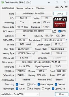AMD Radeon Pro W5500 8GB - 7