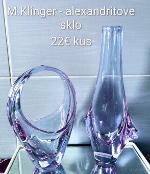 Hutné sklo - váza, popolník - 7