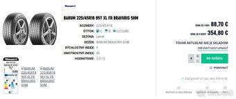 Letné Pneumatiky BARUM 225/45R18 95Y XL FR BRAVURIS 5HM - 7