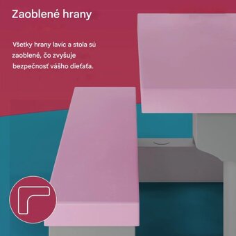 Detský záhradný set so slnečníkom ružový - 7
