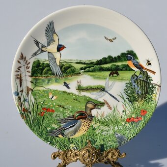 nádherné veľké porcelánové taniere s prírodnou panorámou - 7