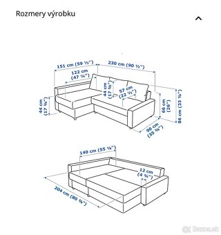 Rohová rozkladacia sedačka s uložným priestorom - 7