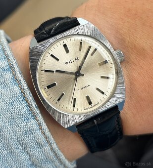 Československé mechanické vintage retro hodinky PRIM Chrom - 7
