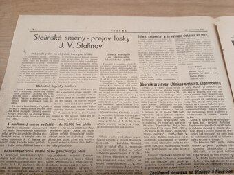 5 x noviny Pravda 1951, Stalin Gottwald - 7