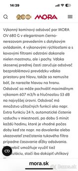 Predám nový digestor Mora OV 680 G - 7