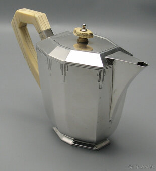 JEMNÝ ČAJOVÝ SERVIS V ŠTÝLE ART DECO STRIEBRO 1936 SHEFFIELD - 7
