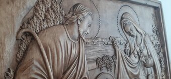 Drevený obraz Svätá rodina 62×39cm - 7