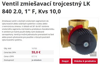 Ventil zmiešavací trojcestný Regulus LK 840 - 7