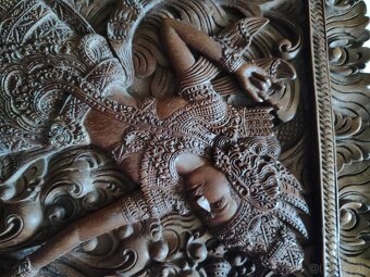 2 Drevené panely Rámájany z Bali - 7