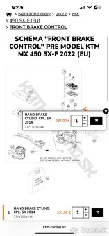 Ktm SX/ exc brembo pumpa, hadica OEM - 7