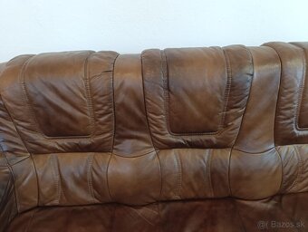 Kožená sedačka, trojsedačka, nábytek z masívu, kůže - 7