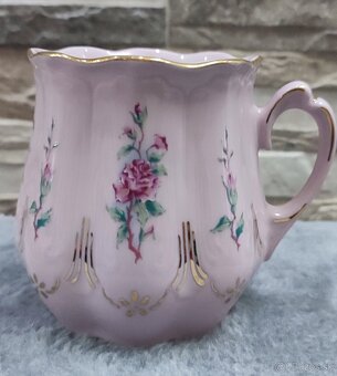 Růžový porcelán, 2 hrníčky bucláčky, Chodov - 7