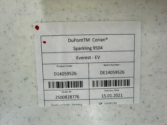 PREDÁM drez DuPont Corian Sparkling 9504 Everest - 7