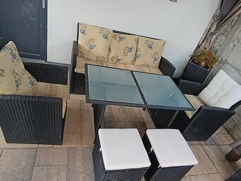 6-dielna záhradná sedacia súprava s vankúšmi polyratan čiern - 7