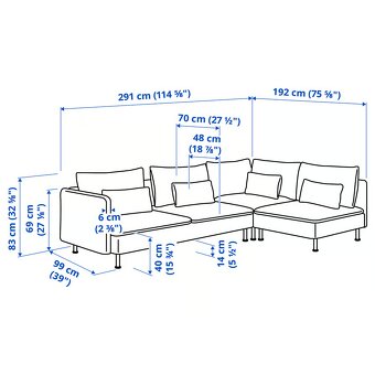 IKEA: SÖDERHAMN 4-miestna rohová pohovka - 7