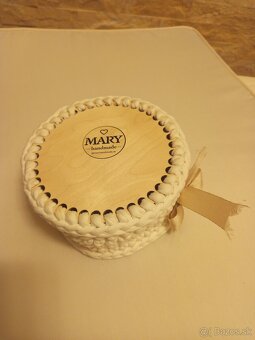 Handmade háčkovaný košík s ovečkou - 7