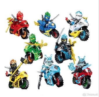 Figurky Ninjago - motorky (8ks) typ lego - nove, nehrane - 7