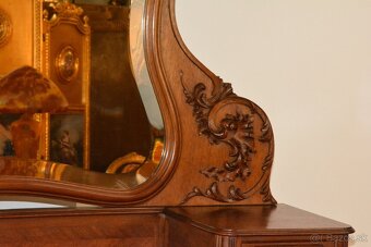 Starožitná řezbovaná toaletka s mramorem - 7