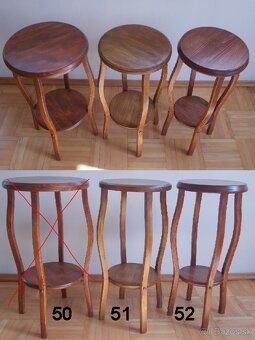 Drevený stojan na kvety - 3 kusy - 7