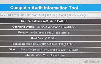 Dell Latitude 7400 touch 14" i5-8gen 16GB/256SSD TOP STAV - 7