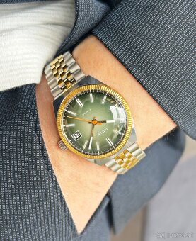 Československé Retro Vintage hodinky PRIM Ala Rolex Zelené - 7